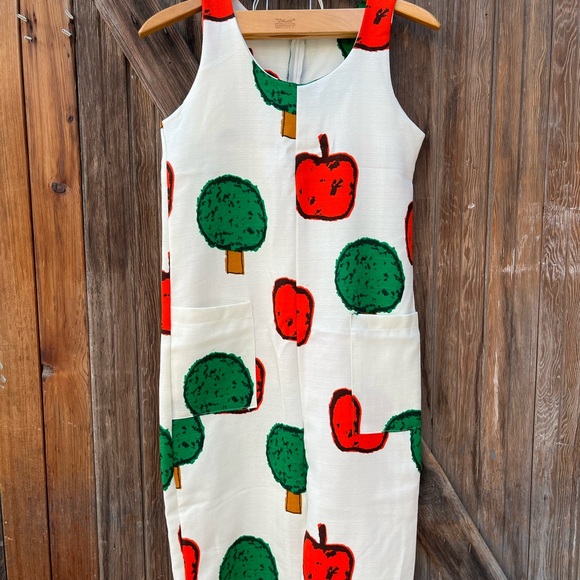 Vintage Sleeveless, Maxi, Crushworthy, Fruit, Poly Blend. NoTags Size 7-8 - Picture 2 of 5